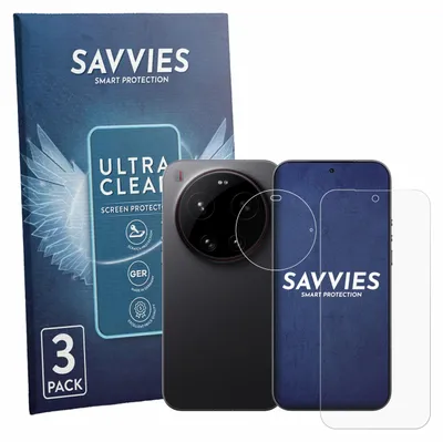 Produktbild von 6x Für Xiaomi 17 Ultra (Display+Kamera) Schutzfolie Savvies Displayschutz Display Schutz Folie Klar Transparent