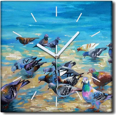 Produktbild von Coloray Uhr auf Leinwand 30x30 cm Wand Uhr Dekoration Wohnzimmer Segeltuch weiße Zeiger -Meer Strandküste.