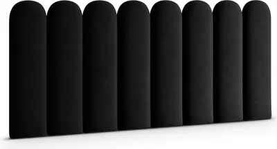 Immagine prodotto di Pannello di rivestimento ovale WALLPOLSTER Cuscino da parete Testata del letto Pannello da parete Magic Velvet Black 30 cm x 80 cm