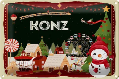 Produktbild von Blechschild Weihnachten Grüße KONZ FEST 30x20cm