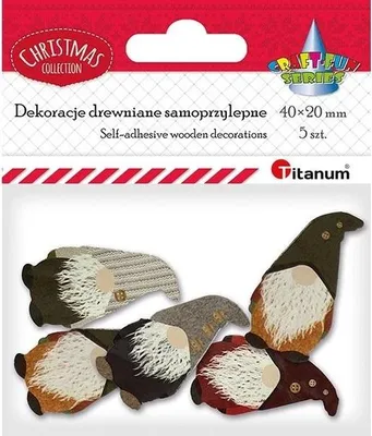 Zdjęcie produktu dla Dekoracje samoprzylepne krasnale 20x40mm 5szt mix