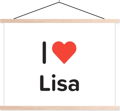 Produktbild von MuchoWow® Textilposter Ich liebe - Lisa - Mädchen 60x45 cm mit holzfarbenen Rahmen - Bild