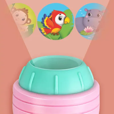 Image de Lampe de poche projecteur pour enfants, différents motifs d'animaux, science pédagogique précoce, jouets lumineux, rose (32 motifs)