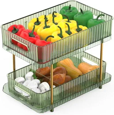 Immagine prodotto di Organizer per trucchi a due ripiani con cassetti, verde