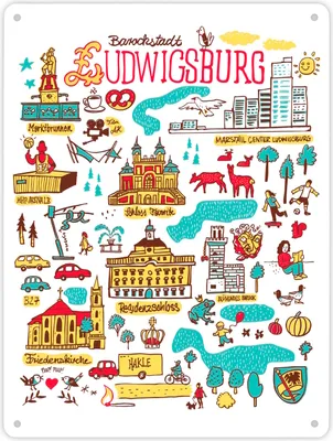 Produktbild von Ludwigsburg Wimmelbild Metallschild XL in 21x28 cm
