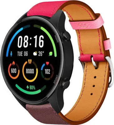 Produktbild von Strap-it Xiaomi Mi Watch Lederarmband (Pink/Rotbraun)