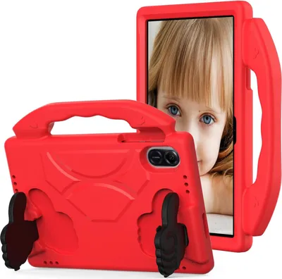 Produktbild von Kinder Schutzhülle für Honor Pad X8a 11" 2024, Leicht EVA-Schaum mit Griff Ständer Hülle Rot
