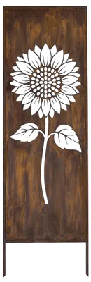 Produktbild von Sichtschutz Metall - 160 cm x 50 cm - Edelrost - Rostoptik Sichtschutz für Garten - Sichtschutzelement - Sichtschutzwand - Gartendekoration Zaun