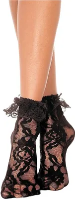 Produktbild von LEG AVENUE - SPITZENSOCKEN MIT Rüschen SCHWARZ