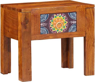 Image de Table d'appoint avec tiroir Marron 40 x 30 x 36 cm