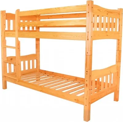 Produktbild von Etagenbett Kiefer Massivholzbett 90x200 Stockbett Hochbett Zubehör wählbar V-60.15-09Ni70 ohne Zubehör