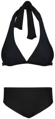 Produktbild von Aquarti Mädchen Bikini Set Bustier Bikinislip Zweiteiliger Badeanzug, Farbe: Zum Binden - Schwarz, Größe: 158