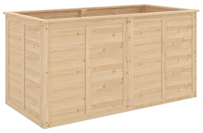 Produktbild von Hochbeet Holz 152 x 77 x 77 cm Erhöhtes Tief Kräuterbeet mit Offenem Boden Verstärkungsstangen