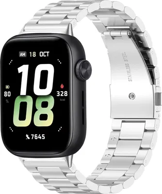 Produktbild von Strap-it Stahlgliederband - passend für Honor Watch 5 (silber)
