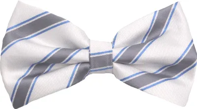 Produktbild von Fabio Farini - 1 Stück Herren Fliegen Farbton Grau - Männer Querbinder Vorgebunden Streifen - Weiß/Grau/Hellblau - Silver Birch/Odyssey Gray/Ultra Blue