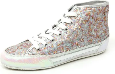 Productafbeelding van B4674 dames sneaker HOGAN H207, veterschoen, multicolor, met pailletten