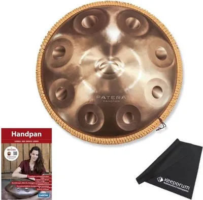Image de Patera Handpan HPDM-10 Compact acier inoxydable D-Kurd avec manuel d'instruction