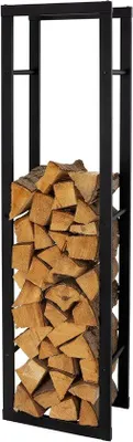 Productafbeelding van Haardhoutrek - Brandhout opslag - Haardhout n - Binnen en buiten - 40 x 150 x 25 cm - Zwart
