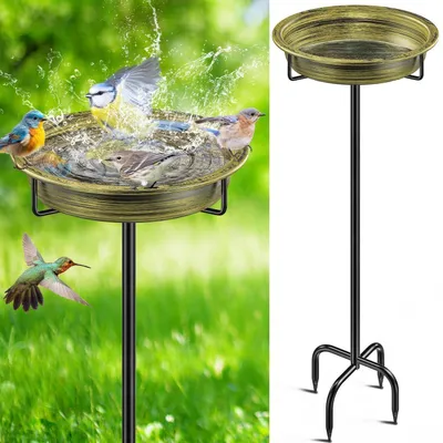Produktbild von Vogeltränke stehend Metall Retro Gold Frostsicher Winterfest