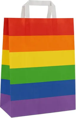 Produktbild von Papiertragetasche "Regenbogen" 32 + 12 x 40 cm 10 Stück