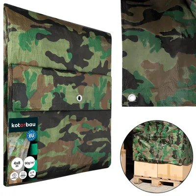 Zdjęcie produktu dla Plandeka Ochronna Uniwersalna Wodoodporna 90 g/m²  4 x 8 m Płachta Okryciowa Gruba Mocna Moro, productTiles.product.images.aiGenerated