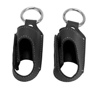 Image de Lot de 2 étuis pour inhalateur d'asthme, pochette de rangement portable en cuir PU, étui de protection pour les voyages, noir