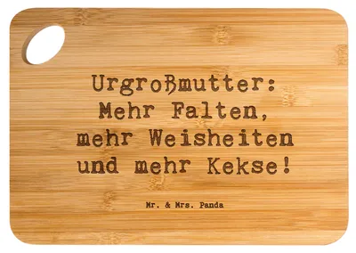Produktbild von Mr. & Mrs. Panda Frühstücksbrett Spruch Urgroßmutter Weisheiten - Transparent - Geschenk, Ahnen, Erinnerungen, Familientradition, Geschenke, Schneidbrett Küche, Erfahrung