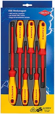 Produktbild von Knipex Schraubendreher-Set 6-teilig, VDE-, Schlitz/Phillips, rot/gelb, 1 Stk.