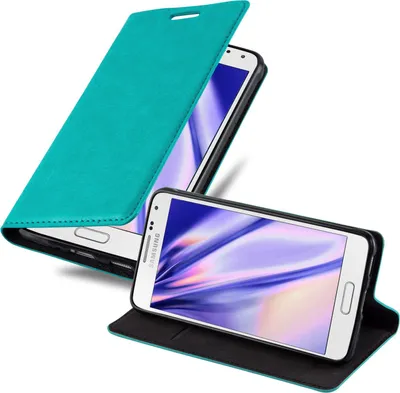 Produktbild von Cadorabo Hülle für Samsung Galaxy ALPHA Schutz Hülle in Türkis Handyhülle Etui Case Cover Magnetverschluss