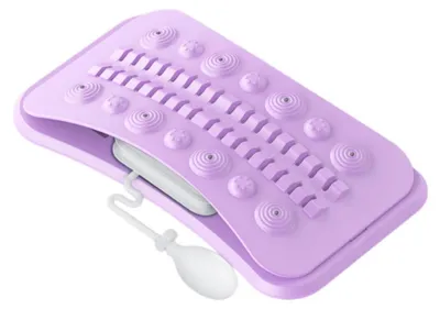 Image de INF Planche d'étirement lombaire massante – Étireur lombaire réglable avec courbe biomimétique ergonomique et stimulation par acupression Rose