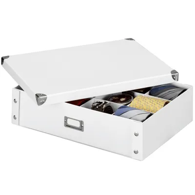 Immagine prodotto di ZELLER scatola per cravatte/cinture 44,5 x 31,5 x 11 cm bianco 17769