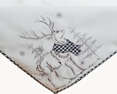 Produktbild von Tischwäsche mit Stickerei Hirsch 85 x 85 cm - schwarz