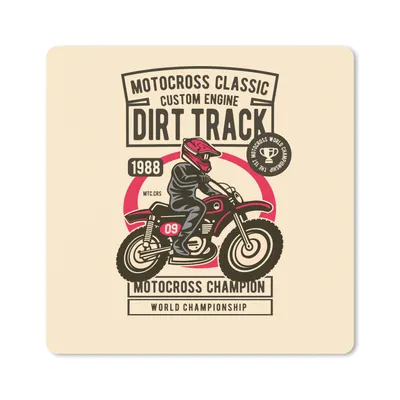 Produktbild von MuchoWow® Mauspad Mousepad Motocross - Zeichnung - Retro 20x20 cm - Mousepads - Maus Mat - Pad - Mausunterlage - Desk Mat - Bureauartikeln