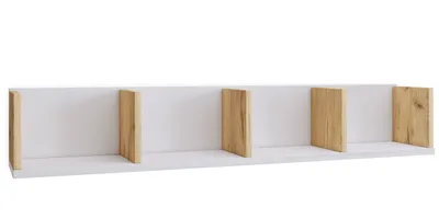 Zdjęcie produktu dla Regał Honsa, wiszący, 4 półki, biały, dąb dekor.