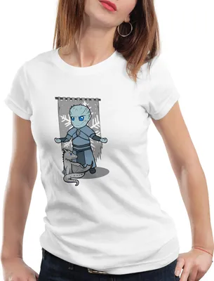 Produktbild von style3 Chibi Nachtkönig Damen T-Shirt weiße wanderer, Farbe:Weiß, Größe:XL