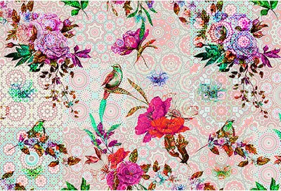 Produktbild von Tadessi Fototapete | Blumen | 4.00 m x 2.70 m | Rosa | Rot | Wandbild | Digitaldruck