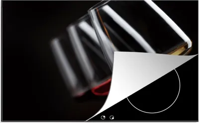 Produktbild von KitchenYeah© Herdabdeckplatte Weinglas - Wein - Alkohol , 81x52cm, Küche Deko, Glaskeramikkochfeld Herdabdeckung, Abdeckplatte fùr Kochfeld