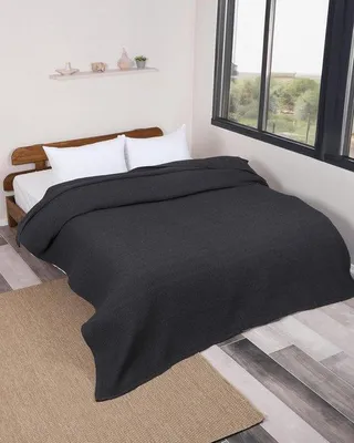 Produktbild von Ibenzoa® Duo-seitiges Baumwoll-Decken- & Bettüberwurf-Set, 2-teilig, 180×200 cm, 100% Baumwolle, Grau, wasserabweisend, maschinenwaschbar