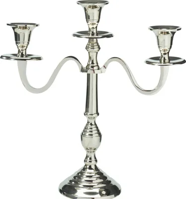 Produktbild von Dreiarmiger Kerzenleuchter, silber, 30 cm