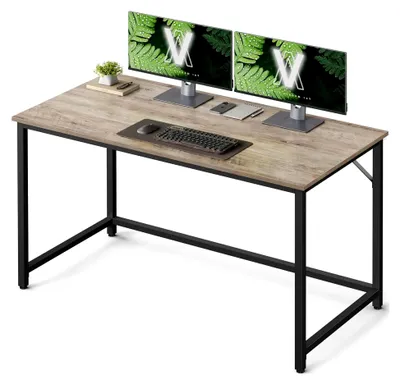Produktbild von Tisch, Computertisch, Bürotisch, 120 x 60 x 76 cm, für Arbeitszimmer, Schlafzimmer, Wohnzimmer, Greige meliert-tintenschwarz