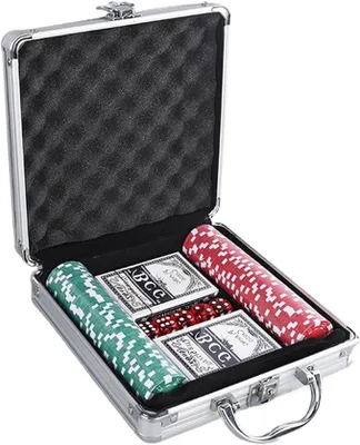 Productafbeelding van Pokerchipset met koffer, Blackjack-pokerchipset, poker