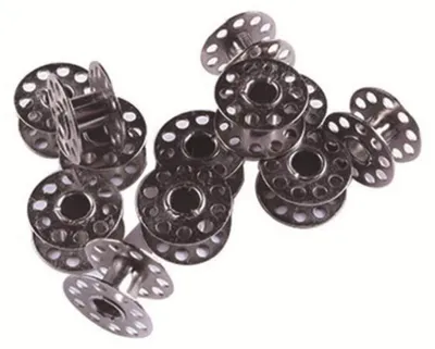 Nähmaschinenspulen 25 Stück Eisen mit Box, 2 cm Durchmesser