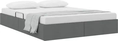 Obrázek produktu pro Postel s úložným prostorem vidaXL, tmavě šedá, 135 x 190 cm, potahová látka