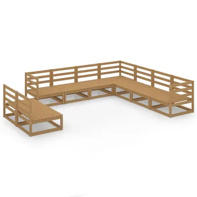Produktbild von vidaXL 9-tlg. Garten-Lounge-Set Honigbraun Massivholz Kiefer