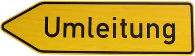 Produktbild von ORIGINAL RA2 Verkehrszeichen Nr. 454-10 Umleitungswegweiser linksweisend 350 x 1250 mm StVO RSA-21 RAL Verkehrsschild Baustellenschild Straßenschild