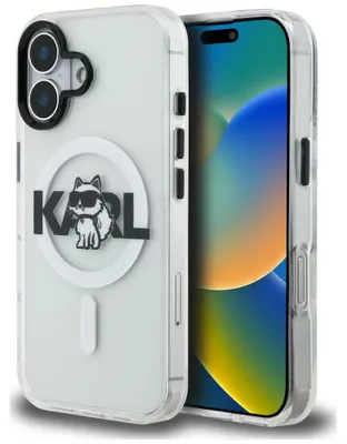 Image de Étui Karl Lagerfeld IML Choupette, motif logo, compatible avec iPhone 16, transparent
