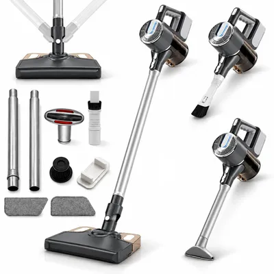 Produktbild von Akku Staubsauger, 45000PA Starke Saugleistung, 3-In-1 Kabelloser Staubsauger, Handstaubsauger, HEPA-Filter, für Hartböden & Teppich