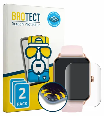 Produktbild von 2x BROTECT Fullscreen Schutzfolie für Trunsif Smartwatch 1.85" Displayschutz Folie Fullcover Klar Transparent