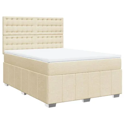 Produktbild von Boxspringbett mit Matratze Creme 160x200 cm Stoff
