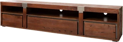 Image de MASSIVMOEBEL24 | Meuble TV 250x48 Manguier laqué Brun AMSTERDAM #27